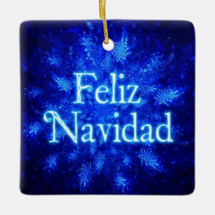Ornamento De Cerâmica Feliz Navidad - Snowburst