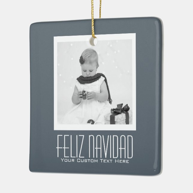 Ornamento De Cerâmica Feliz Navidad Spanish Christmas Personalized (Esquerda)