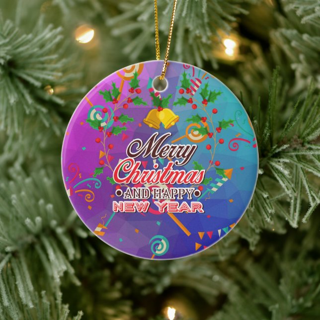 Ornamento De Cerâmica Feliz Novo Perto (Árvore)