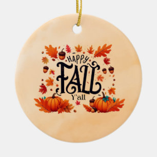 Ornamento De Cerâmica Feliz outono Vocês todos clássicos