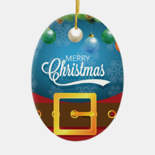 Ornamento De Cerâmica Feliz Papai noel de Natal