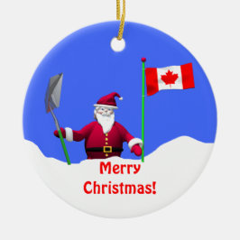 Ornamento De Cerâmica Feliz Papai noel de Natal no Canadá