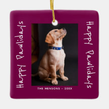 Feliz Pawlidays Engraçado Foto Pet Pun