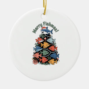 Ornamento De Cerâmica Feliz Peixes Árvores de Natal Engraçados Pesca