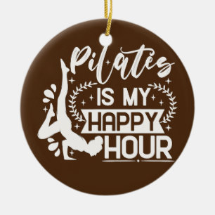 Ornamento De Cerâmica Feliz Pilates Instrutora Rapariga Engraçada Pilate
