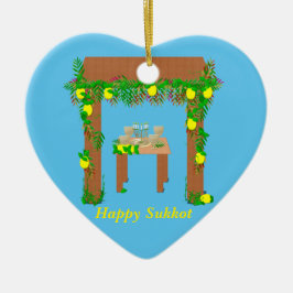 Ornamento De Cerâmica Feliz Sukkot, Personalizado