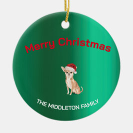 Ornamento De Cerâmica Feliz Verde de Chihuahua