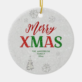 Ornamento De Cerâmica Feliz Vermelha Verde Elegante Rhinestone Natal Bra