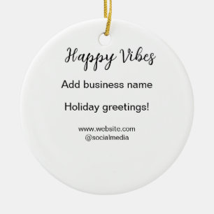 Ornamento De Cerâmica Feliz vibes cartões de natal de Natal