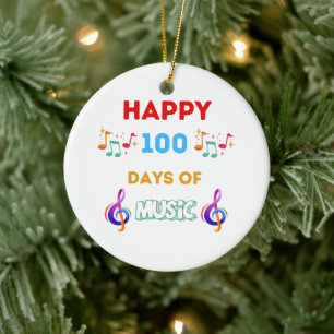 Ornamento De Cerâmica Felizes 100 Dias De música