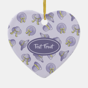 Ornamento De Cerâmica Female Summer Hats Lilac