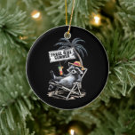 Ornamento De Cerâmica Feral Girl Summer Beach Funny Raccoon<br><div class="desc">Feral Girl Summer Beach Funny Raccoon</div>