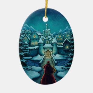 Ornamento De Cerâmica feriado bem-vindo do papai noel