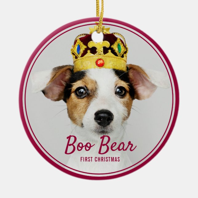 Ornamento De Cerâmica Feriado da Primeira Lembrança de Natal (Frente)