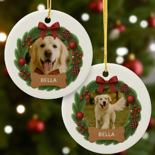Ornamento De Cerâmica Feriado de Cão Feriado Foto de Natal Feriado Feria