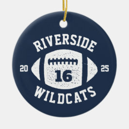 Ornamento De Cerâmica Feriado de fotos do marinho do jogador de futebol