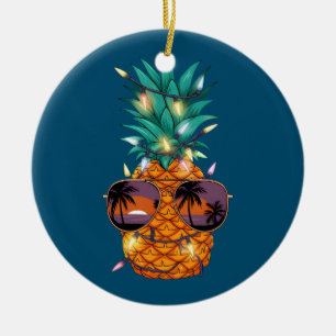 Ornamento De Cerâmica Feriado de Frutas Tropicais de Árvore de Natal do