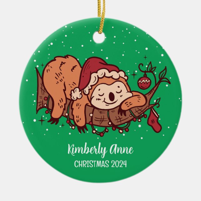 Ornamento De Cerâmica Feriado de inverno com neve e queijo de Natal boni (Frente)