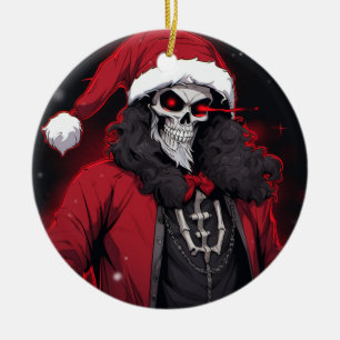 Ornamento De Cerâmica Feriado de Natal legal - Papais noeis Ósseos Ósseo