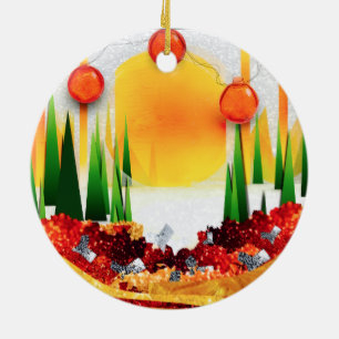Ornamento De Cerâmica Feriado dentro das Pinheiros!