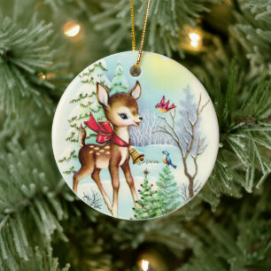 Ornamento De Cerâmica Feriado dos natais vintages Retro