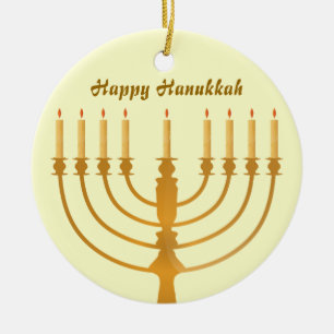 Ornamento De Cerâmica Feriado feliz de Hanukkah