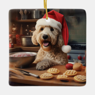 Ornamento De Cerâmica Feriado Festivo de Natal Labradoodle Cookies