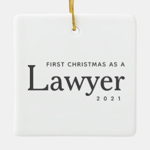 Ornamento De Cerâmica Feriado Personalizado Simples de Natal do Advogado