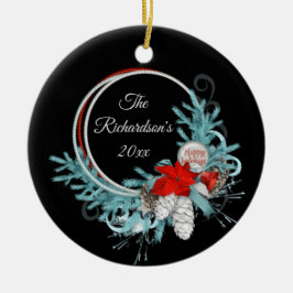 Ornamento De Cerâmica Feriado Preto Personalizado