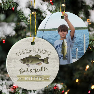 Ornamento De Cerâmica Feriados de Natal - Pesca de animais selvagens