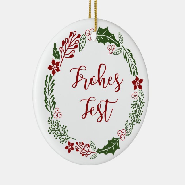 Ornamento De Cerâmica Feriados Felizes Alemães, Festa de Congelações (Direito )