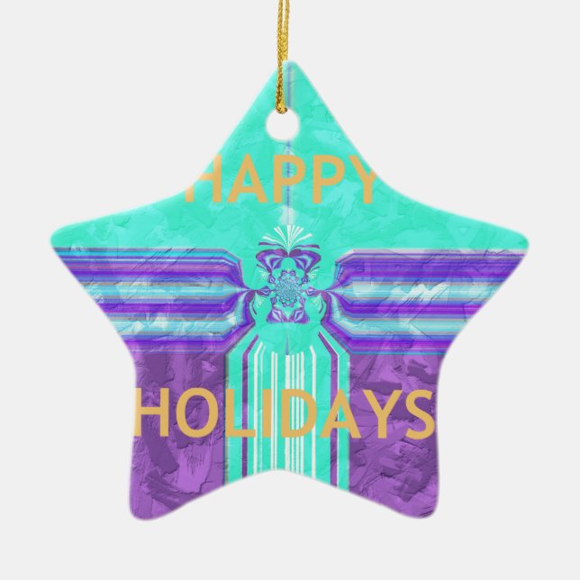 Ornamento De Cerâmica Feriados Felizes de Hakuna Matata (Frente)