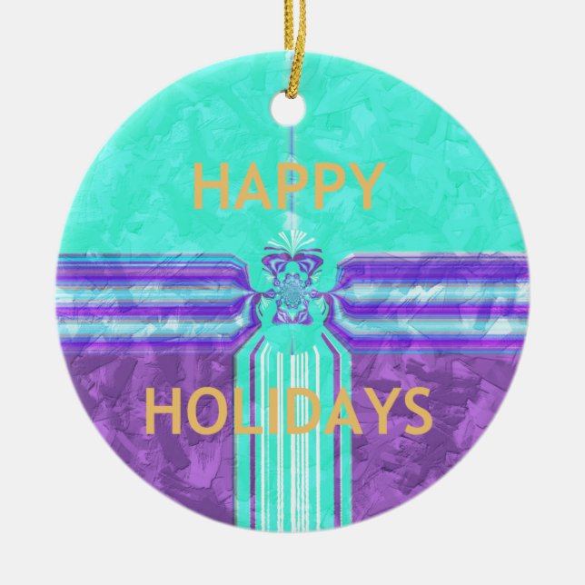 Ornamento De Cerâmica Feriados Felizes de Hakuna Matata (Frente)