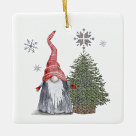 Ornamento De Cerâmica Feriados Felizes do Nome da Árvore de Natal Gnomo