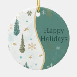 Ornamento De Cerâmica Feriados Felizes do Ornament
