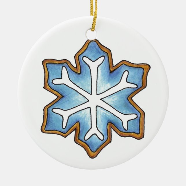 Ornamento De Cerâmica Feriados Snowflake Neve Flake Hanukkah Natal (Frente)