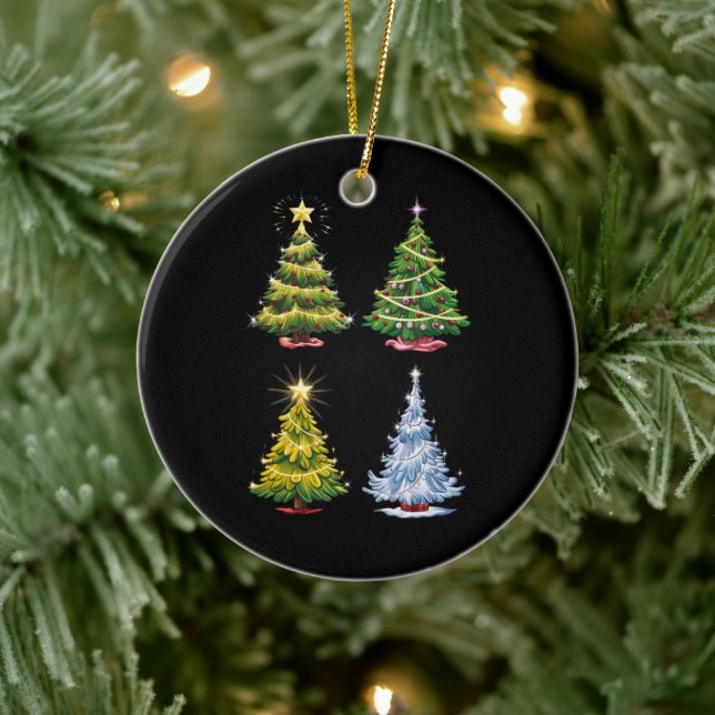 Ornamento De Cerâmica Férias de Natal em Árvore Verde Inverno (Árvore)