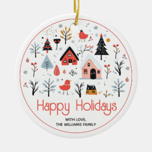 Ornamento De Cerâmica Férias de Natal nos Países Escandinavos