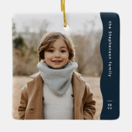 Ornamento De Cerâmica Férias de tendências simples do marinho um