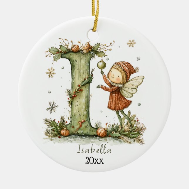 Ornamento De Cerâmica Férias Fadas Fáteas Férias Iniciais Férias Persona (Frente)