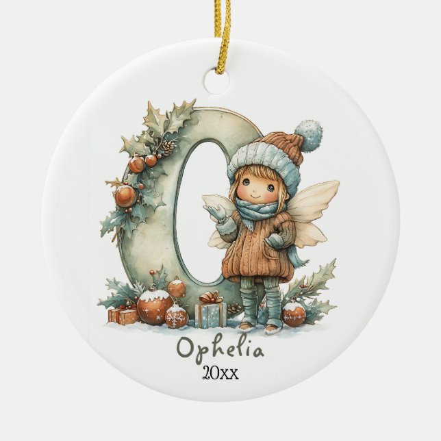 Ornamento De Cerâmica Férias Fadas Fáteas Férias Iniciais Férias Persona (Frente)