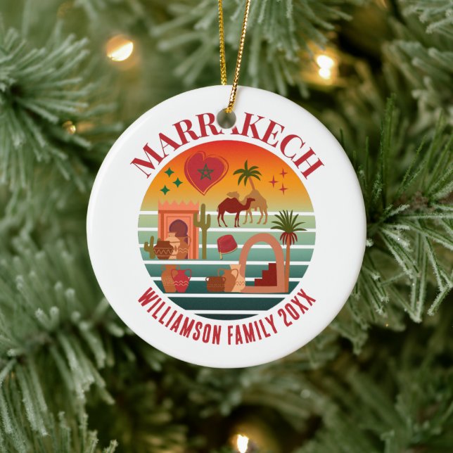 Ornamento De Cerâmica Férias Familiares MARAKKESH Marrocos Souvenir (Árvore)