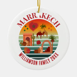 Ornamento De Cerâmica Férias Familiares MARAKKESH Marrocos Souvenir