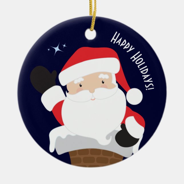 Ornamento De Cerâmica Férias Felizes (Frente)