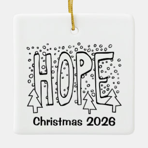 Ornamento De Cerâmica Férias Personalizadas da Esperança