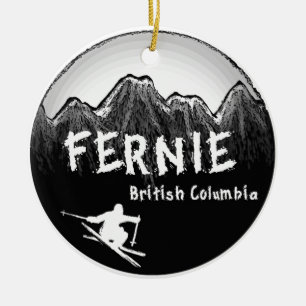 Ornamento De Cerâmica Fernie British Columbia Canada ski