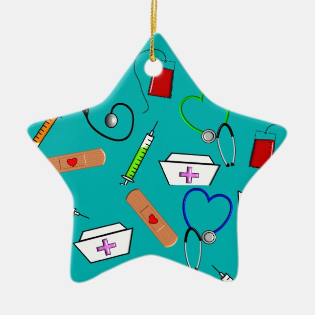 Ornamento De Cerâmica Ferramentas da enfermeira (Frente)