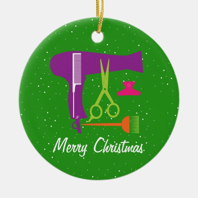 Ornamento De Cerâmica Ferramentas dos penteados (Frente)