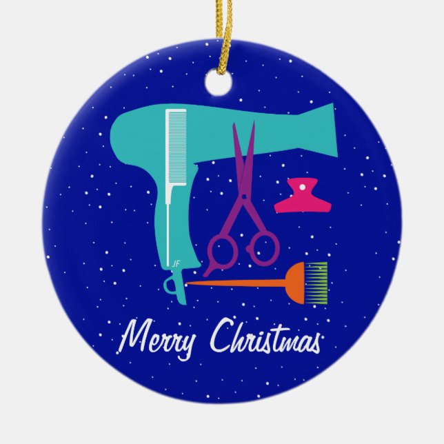 Ornamento De Cerâmica Ferramentas dos penteados (Frente)