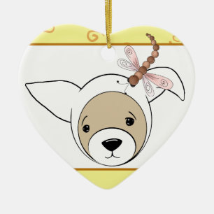Ornamento De Cerâmica Ferret bonito na fantasia de coelho da Páscoa